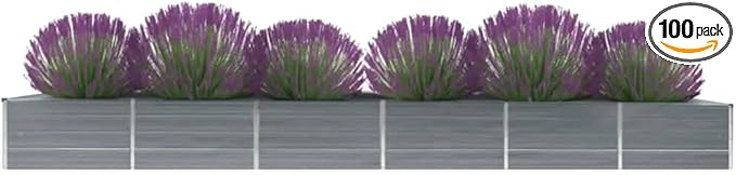 Raised Bed Gray Galvanized Steel Large Durable Raised Bed Succulent pots Plant containers Geometric Design pots for Indoor Garden