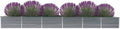 Outdoor Garden Raised Bed Galvanized Steel Metal Outdoor Garden Raised Planter Box for Flowers Vegetables Fruits Herbs Gray 189x31.5x17.7