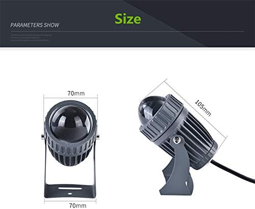 10W LED Spotlights 12V Narrow Beam Floodlight IP67 Waterproof Outdoor Wall Lamp Landscape Lighting (Green)