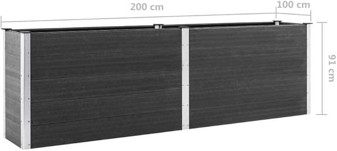 Garden Raised Bed WPC Weather-Resistant Steel Large Metal Planter Box for Outdoor Flower Plant Vegetable Herb Growing &amp Gardening - Gray 78.7x39.4x35.8