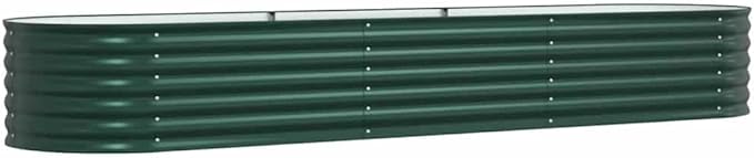Metal Steel Garden Raised Bed for Gardening Metal Planter Box for Vegetables Fruits Flowers Easy Assembly 126x31.5x17.3 Green-868