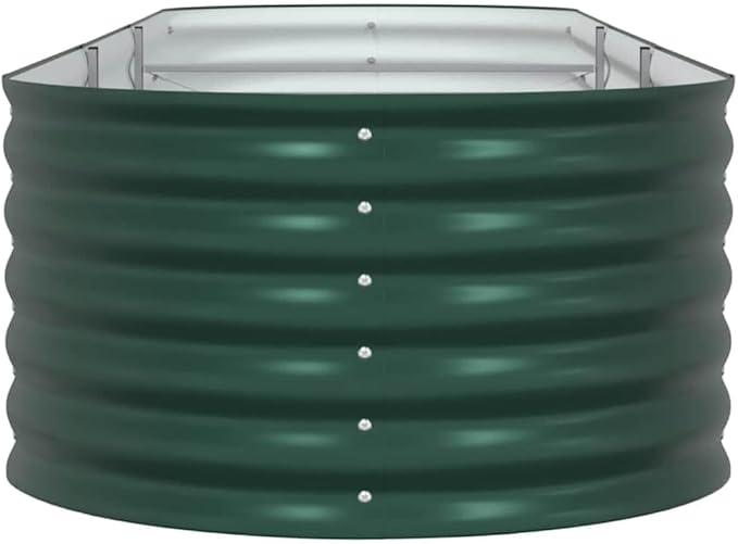 Metal Steel Garden Raised Bed for Gardening Metal Planter Box for Vegetables Fruits Flowers Easy Assembly 126x31.5x17.3 Green-868