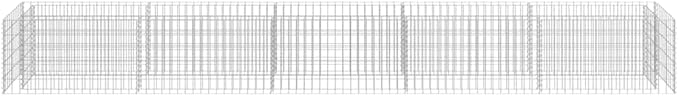 YAFF Galvanized Steel Gabion Raised Bed Rectangular Metal Gazebo Planter 177.2 x 19.7 x 19.7 in - Silver