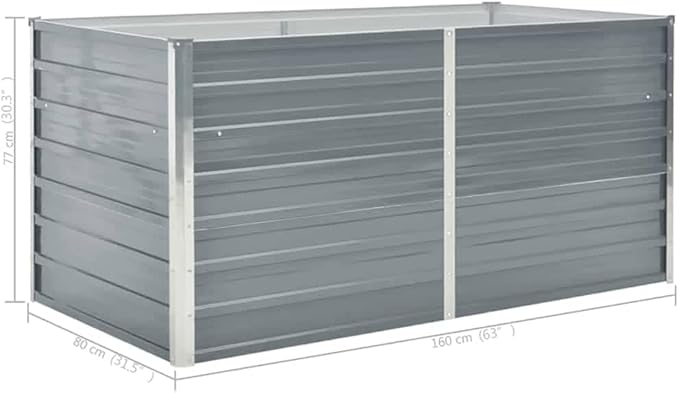 Raised Garden Bed Galvanized Steel Welded Wire Cage for Fencing Landscape Retaining Walls on Patios 63x31.5x30.3 Inch
