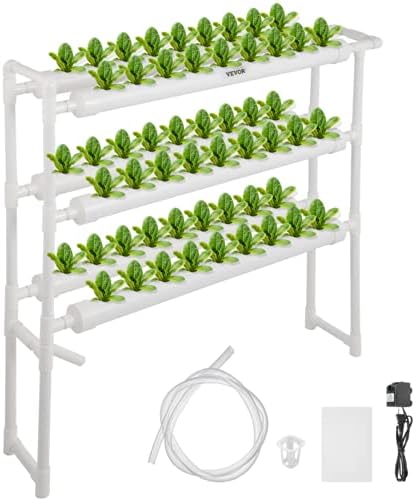 Hydroponic Growing Pipe Kit 36/54/72/90/108 Holes Sites 1 Layers to 4 Layers Planting Sites Grow Box Water Culture System (Color : 1F 6Pipes 54 Sites) (3f 6pipes 54 Sites)