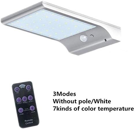 Landscape Lights Outdoors Solar Light 48 LEDs PIR Motion Sensor Solar Powered Lamps with Extension Rod for Garden Lighting Waterproof with Pole LED Street Lamp (White Without Pole)