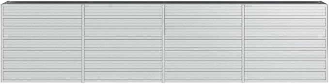 Galvanized Steel Garden Raised Bed Large Outdoor Planter Box with Open Bottom Metal Raised Planter Bed for Vegetables Flowers 126x15.7x30.3 Silver-245