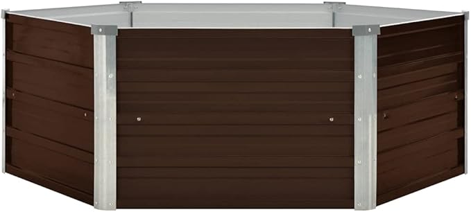 Raised Garden Bed Brown 50.8x50.8x18.1 Galvanized Steel