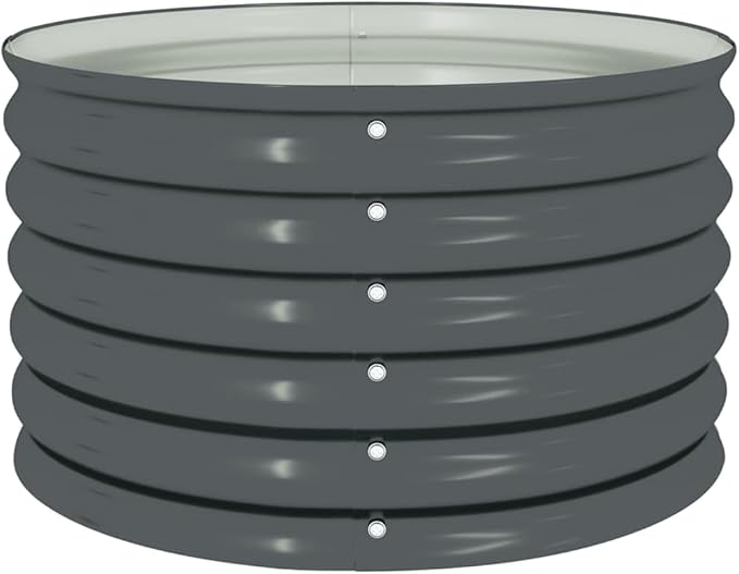 Steel Planter Raised Bed Metal Flower Box Planter Raised Beds Outdoor Garden for Planting Fruit 31.5x31.5x17.3 Gray -741