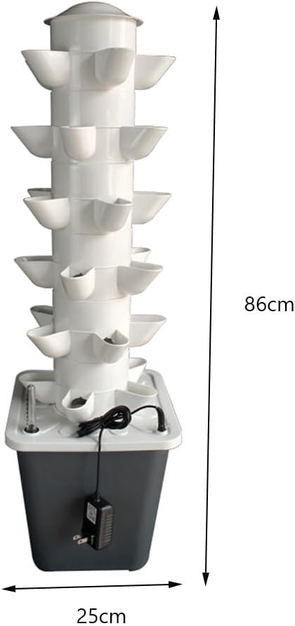 Garden Vertical Hydroponic Tower Hydroponics Growing System Tower with Water Storage Function Column Water Supply PP Material for Herbs Fruits Vegetables