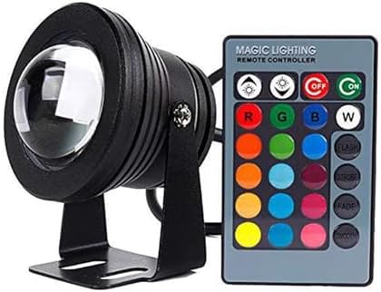 Outdoor Landscape Spotlights 10W LED Underwater Pond Lights - Ring Fountain LED Lamp RGB Remote Control Outdoor Landscape Lights IP68 Waterproof Garden Spotlight for G