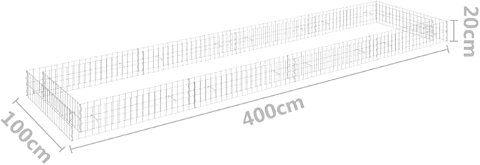 Gabion Raised Bed Galvanized Steel Gabion Cages Basket Garden Outdoor Flower Box Planter Plant Above Ground Garden Boxes 157.5x39.4x7.9-199
