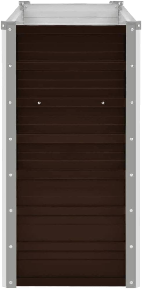 Raised Garden Bed Brown 63x15.7x30.3 Galvanized Steel Planter Box Elevated Outdoor Raised Flower Vegetable Bed for Patio