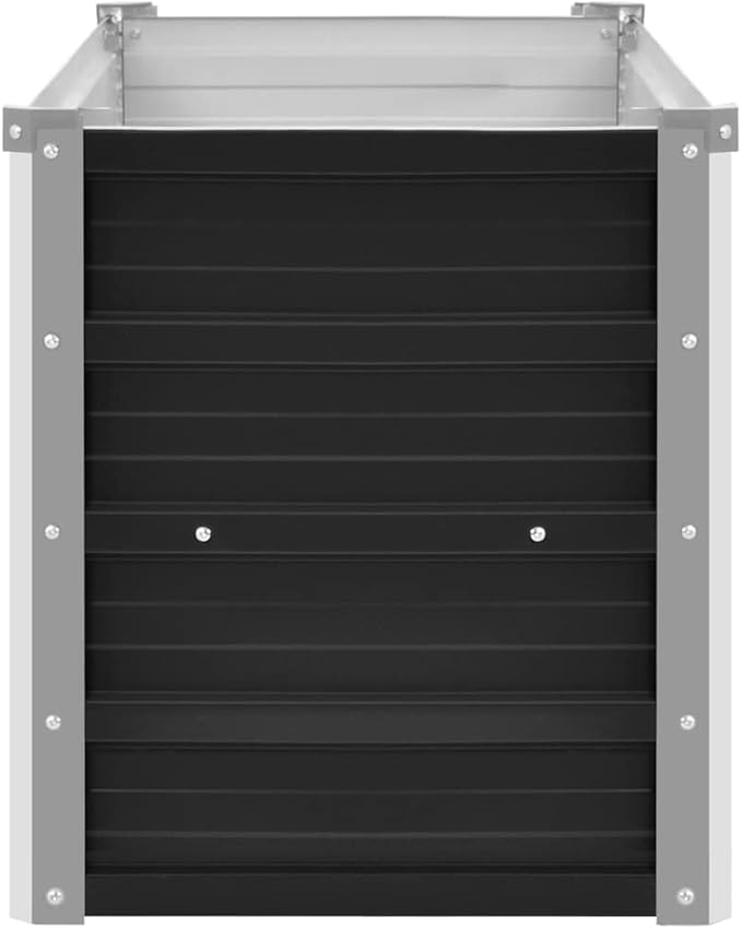 Galvanized Garden Raised Bed Kit Galvanized Planter Raised Garden Boxes Outdoor Metal Raised Garden Beds for Vegetables Anthracite 39.4x15.7x17.7 Galvanized Steel-297