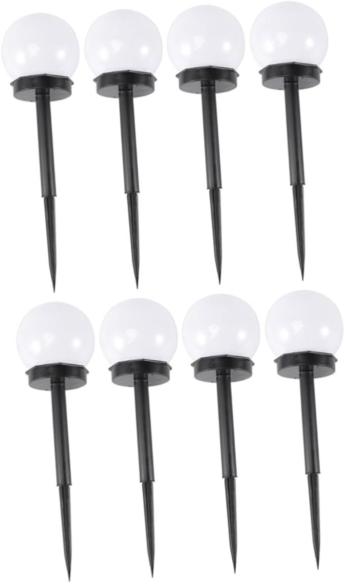 Veemoon 8pcs Solar Power Lawn Lights Waterproof Garden Ball Lamps for Outdoor Use Energy Saving Landscape Lighting for Yard