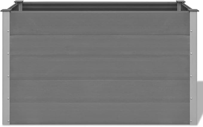 Garden Raised Bed WPC Planter Boxes Outdoor Garden Bed Outdoor Gardening and Planting Ideal for Vegetables and Plants 59.1x19.7x35.8 Gray