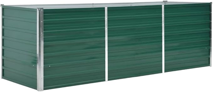 Garden Raised BedRectangular Garden PlanterPlant Elevated Garden Box Gardening PotsPlantersfor Backyard Patio Balcony Garden Galvanized Steel 94.5x31.5x31.3 Green