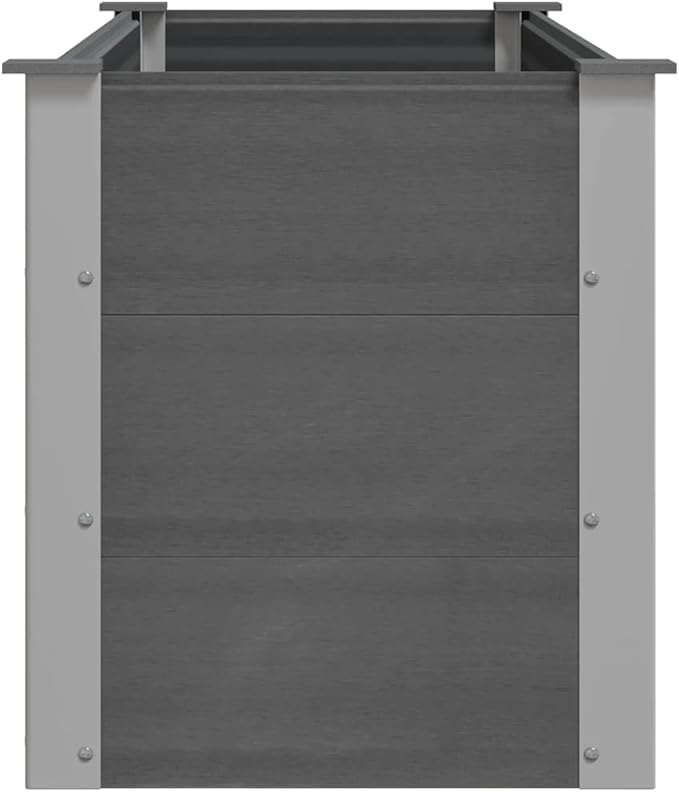 Modern Design Garden Raised Bed Wood Look Planter Box for Gardening Vegetables Fruits Flowers Gray Wood-Plastic Composite 59.1x19.7x21.3-464
