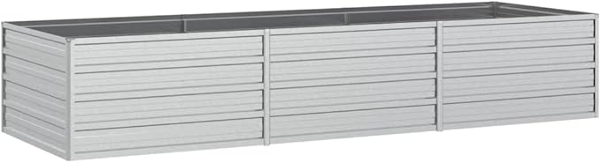 Garden Raised Bed 94.5x31.5x17.7 Galvanized Steel Silver8.42 KG316888
