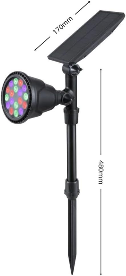 Solar Spot Lights Outdoor 2pack IP65 Waterproof18 LEDs Landscape Lighting with Warm White + RGB Color Changing for Garden Yard Backyard Driveway Pathway