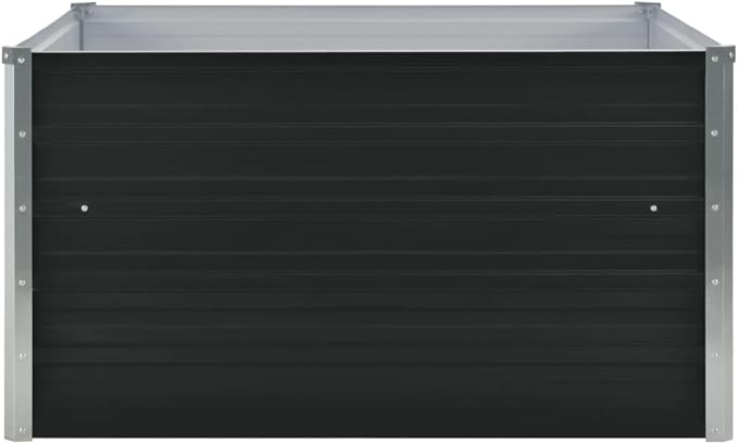 Square Galvanized Steel Raised Garden Bed Outdoor Metal Raised Garden Bed Planter Box for Gardening Vegetables 39.4x39.4x17.7 Galvanized Steel Anthracite-111
