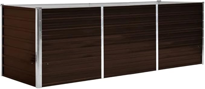 Garden Raised Bed Brown 94.5x31.5x30.3 Galvanized SteelWeight:32.85lbs45713