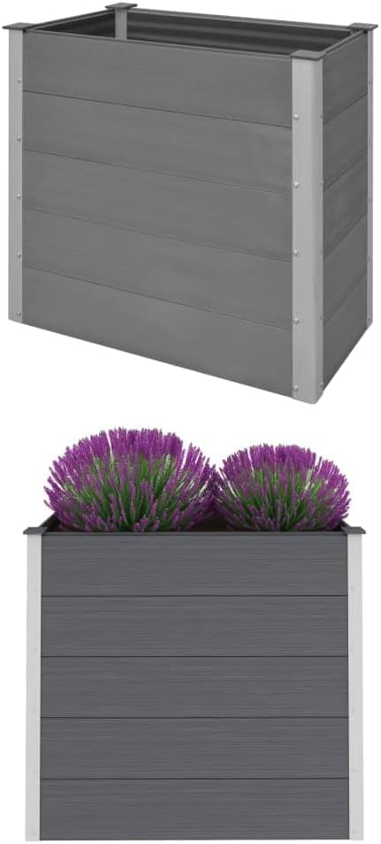 YAFF Garden Raised Bed WPC 39.4x19.7x35.8 Gray (57.86lbs)