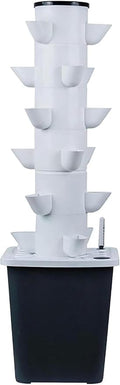 Hydroponic Culture System of Interior Hydroponic Tower 6 -Layer Vertical Culture System and 18 Plant Sites with Pump and Mobile Water Tank Adapter Planting Bed