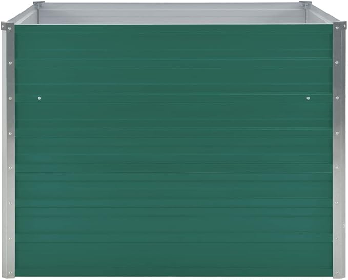 Raised Garden Bed 39.4x39.4x30.3 Galvanized Steel Green