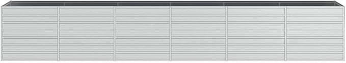 Garden Raised Bed Silver Galvanized Steel Extra Long 189 Rectangle Outdoor Planter Box for Vegetables Herbs Flowers Large Capacity