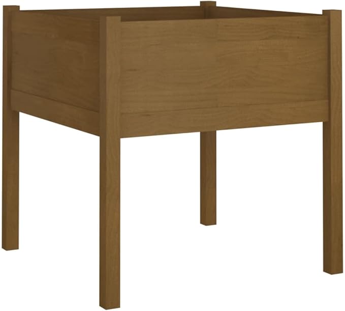 Garden PlanterGardening AccessoriesModern DesignBackyard Raised BedsPatio Raised BedsHerb PlantersFreestanding Plantersfor BalconiesDecksHoney Brown 27.6x27.6x27.6 Solid Wood Pine