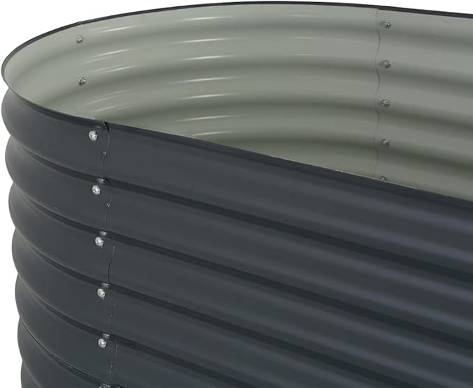 SKM Garden Raised Bed 160x80x81 cm Galvanised Steel Grey (Weight-26KG)