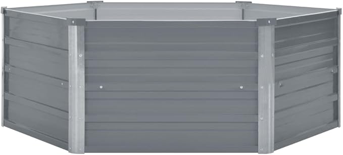 Raised Garden Bed 50.8x50.8x18.1 Galvanised Steel Gray