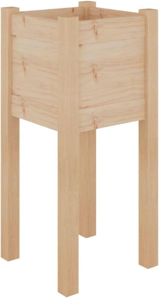 Solid Wood Pine Garden Planter - 27.6 Tall Outdoor Planter Box for Large Gardening Flower Vegetable Plant Growing in Beds