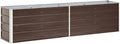 Garden Raised Planter Raised bedsGalvanized PlanterFlower BedTroughMetal PlanterRaised Garden BedBed Galvanized Steel 94.5x15.7x17.7 Brown