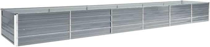 Garden Beds Outdoor Planter Cages Boxes Decorative Front Yard Garden Raised Bed Galvanized Steel 189x31.5x17.7 Gray for in Balcony Patio or Yard