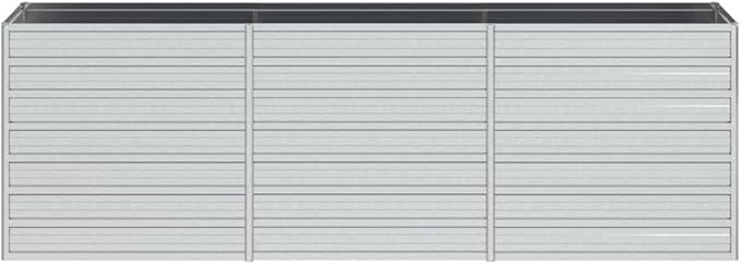 Galvanized Steel Raised Bed – 94.5 in Outdoor Garden Bed for Veggies Herbs Flowers on Patio Balcony Silver Landscape Fencing Welded