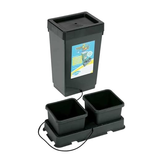 AutoPot 2 Pot easy2grow System with 2.2 Gallon Plastic Pots and 12.4 Gallon Tank - Dual-Pot Self-Watering Gravity-Fed Hydroponic System (2Pot - 2.2 Gallon - 12.4 Gallon Tank)