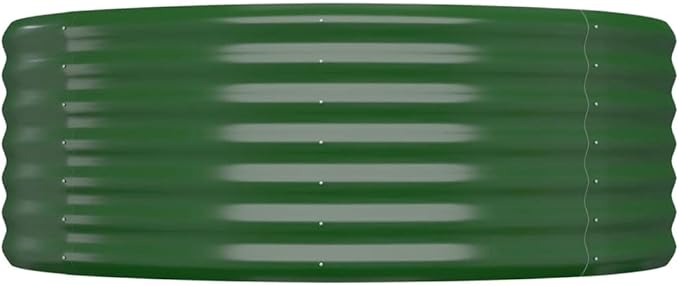 vidaXL Garden Raised Bed Green Powder-Coated Steel Large Tough