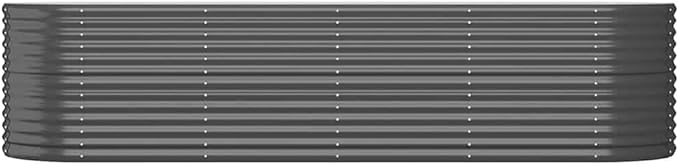 YAFF Oval Steel Raised Garden Bed Large 116.5'' Outdoor Planter Box with Weather-Resistant Powder-Coated Finish in Modern Anthracite for Backyard Patio Balcony Gardening