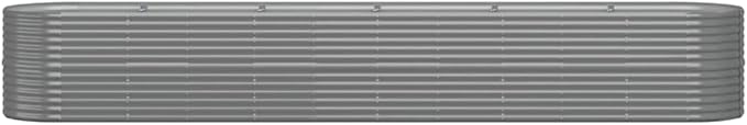 SKM Garden Raised Bed Powder-Coated Steel 173.2x31.5x26.8 Gray (25 KG/55 LBS)
