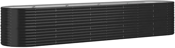 Outdoor Garden Raised Bed Powder-Coated Steel Steel Raised Garden Bed Kit Outdoor Metal Planter Boxes for Vegetables Flowers 144.9x31.5x26.8 Anthracite