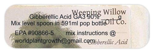 Gibberellic Acid 90%+ for Plants 26g GA3 .15ml Measuring Spoon Instructions 232 pg Plant Bible ebook &amp The Gibberellic Advantage on Request