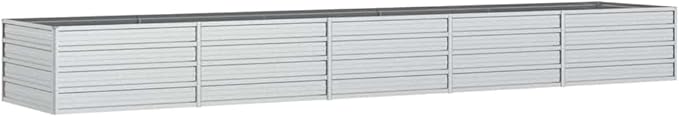 Silver Galvanized Steel Raised Garden Bed 157.5 x 31.5 x 17.7 Inch Outdoor Planter Durable Metal Garden Beds for Vegetables Flowers Herbs