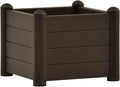 vidaXL Garden Raised Bed - Large Capacity UV Weather and Frost Polypropylene Planter for Indoor and Outdoor use with Draining Bottom - 16.9x16.9x13.8 - Mocha