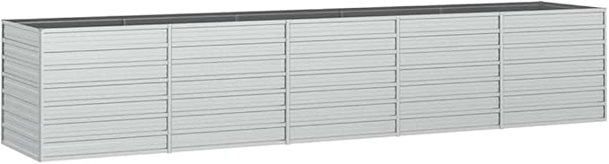 Galvanized Steel Raised Garden Bed 157.5x31.5x30.3 Inch Large Rectangular Outdoor Planter for Vegetables Herbs Flowers Silver Finish