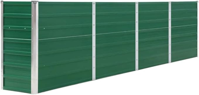 Raised Garden Bed Outdoor planters Planter Boxes Outdoor Garden Bed Suitable for Backyard Flowers Restaurants Patios 126x15.7x30.3 Galvanized Steel Green