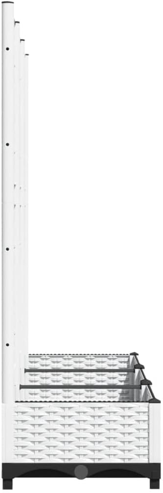 Garden Planter White Polypropylene 47.2 x 15.7 x 47.8 inches Rectangular Raised Garden Bed for Outdoor Plants Balcony Patio