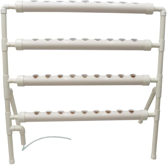 Wall-Mounted Hydroponic Grow Kit 36 Plant Sites Hydroponics Planting System 4 Food-Grade PVC Pipes Hydroponic Gardening Indoor System with 110V Well PumpPlanting SpongeHose