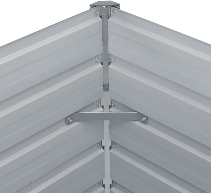 Raised Garden BedVegetable Trellis Large Planter Box for Growing Flowers Porch and Fruits Herbs Decks Patios 63X31.5X17.7 Galvanized Steel Brown